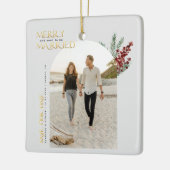 Frohe bald Verheiratet Weihnachten Save the Date Keramikornament (Links)