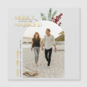 Frohe bald Verheiratet Weihnachten Save the Date Magneteinladung (Vorderseite)