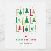 Frohe Bäume Weihnachten Weinetikett (Einzelnes Label)