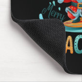 Frohe Beachmas Weihnachtsmann Surfen Retro Design  Mousepad (Ecke)