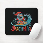 Frohe Beachmas Weihnachtsmann Surfen Retro Design  Mousepad (Mit Mouse)
