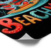 Frohe Beachmas Weihnachtsmann Surfen Retro Design Poster (Ecke)