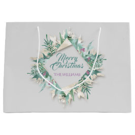 Frohe Belly Weihnachtsfeiertage Wreath Elfenbeinkü Große Geschenktüte