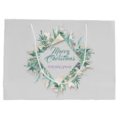 Frohe Belly Weihnachtsfeiertage Wreath Elfenbeinkü Große Geschenktüte (Rückseite)