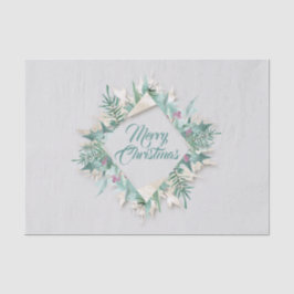 Frohe Belly Weihnachtsfeiertage Wreath Gray Mint T Seidenpapier