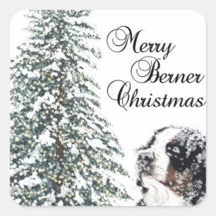 Frohe Berner Weihnachten Quadratischer Aufkleber