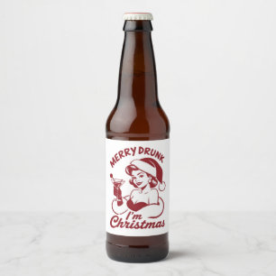 Frohe Besoffen Ich bin Weihnachten Cocktail Snarky Bierflaschenetikett