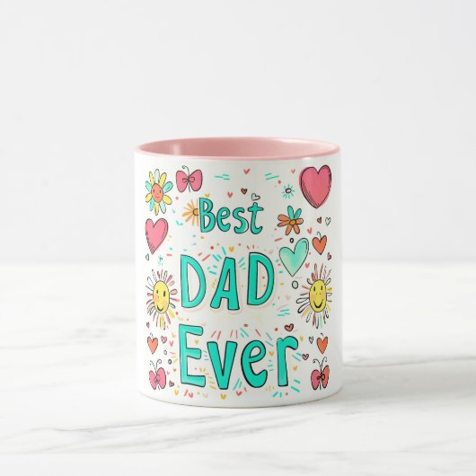 Frohe Beste Vater je Doodle Tasse (Zentrum)
