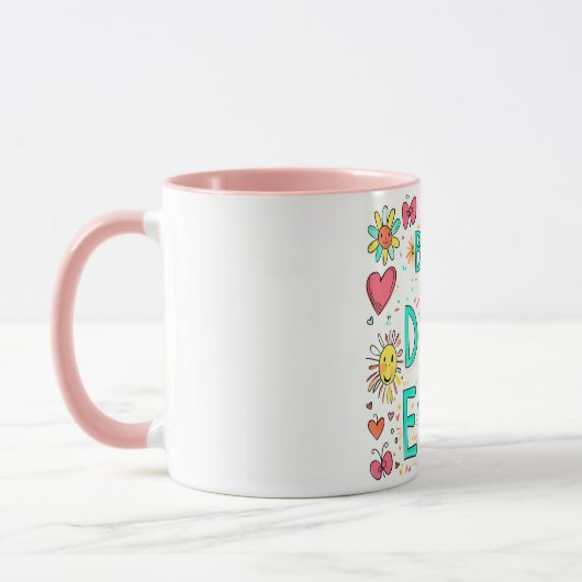 Frohe Beste Vater je Doodle Tasse (Links)