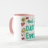 Frohe Beste Vater je Doodle Tasse (Vorderseite Links)