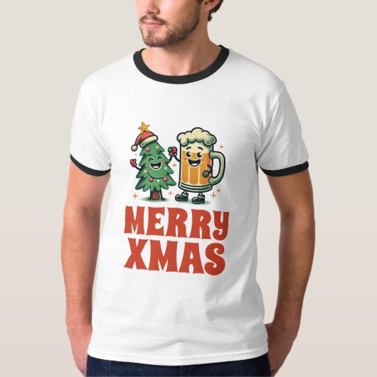 Frohe Betrunkene Weihnachten T-Shirt (Vorderseite)