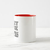 Frohe Betrunkene Weihnachten, Unglaublich witzig W Zweifarbige Tasse (Mittel)