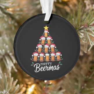 Frohe Biermas Bierkrug Weihnachtsbaum Santa Hut Ornament