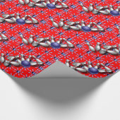 Frohe Bowling Weihnachten Geschenkpapier (Ecke)