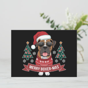 Frohe Boxer-weihnachten Süßer Boxer-Hundefan Weihn Feiertagskarte