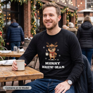 Frohe Brew-Mas Rentier - Lustiger Weihnachtskaffee T-Shirt