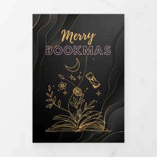 Frohe Buchmas - Weihnachtsbücher Dreifach Gefaltete Urlaubskarte
