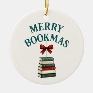 Frohe Buchweihnacht  Keramik Ornament