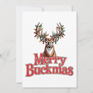 Frohe Buckmas Hirschkopf Jagd Urlaub Weihnachten Dankeskarte