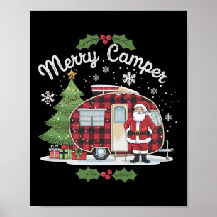 Frohe Camper Weihnachten Santa Camping LKW Familie Poster