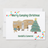 Frohe Camping Weihnachts-Fifth Wheel Grußkarte Einladung (Vorderseite)