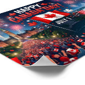Frohe Canada Day-Feierlichkeiten Feuerwerk Poster (Ecke)