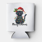 Frohe Catmas Black Cat Weihnachten Weihnachten Wei Dosenkühler (Vorderseite)