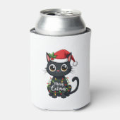 Frohe Catmas Black Cat Weihnachten Weihnachten Wei Dosenkühler (Kanne Vorderseite)