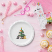 Frohe Catmas lustige Weihnachtsbaum, Cats Xmas Meo Pappteller (Party)