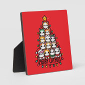 Frohe Catmas Niedliche Katze Weihnachtsbaum Urlaub Fotoplatte (Vorderseite)