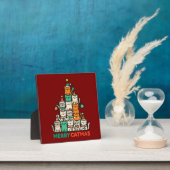Frohe Catmas Niedliche Katze Weihnachtsbaum Urlaub Fotoplatte (InSitu)