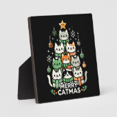 Frohe Catmas Niedliche Katze Weihnachtsbaum Urlaub Fotoplatte (Vorderseite)