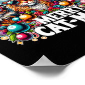 Frohe Catmas Weihnachts-Crew Weihnachtslustige Kat Poster (Ecke)