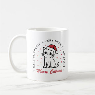 Frohe Catmas Weihnachts-Katzenmutter Dame zitiert Kaffeetasse