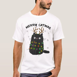 Frohe Catmas Weihnachtskat in Reindeer Costu T-Shirt