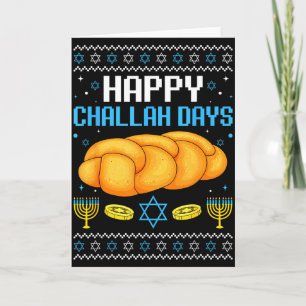 Frohe Challah-Tage Hässliches Weihnachten Chanukka Karte