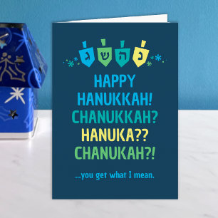Frohe Chanukka Chanukkah Dreidel-Grußkarte Karte