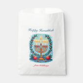 🕎 Frohe Chanukka Menora & Kranz Geschenktütchen (Vorderseite)