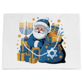 Frohe Chanukka Santa  Große Geschenktüte (Vorderseite)