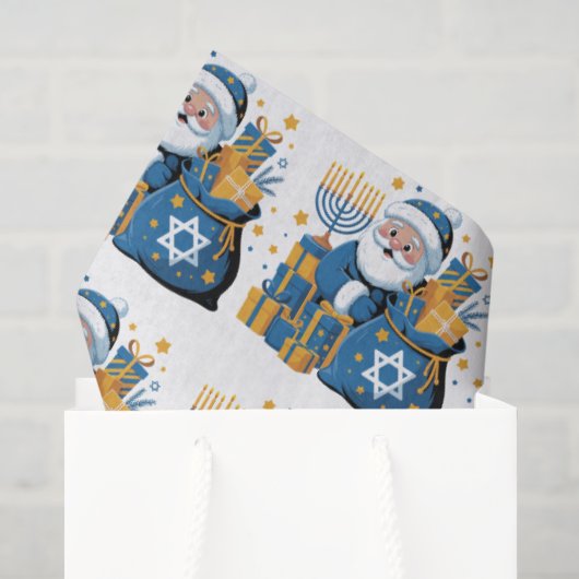 Frohe Chanukka Santa Seidenpapier (Geschenktüte)