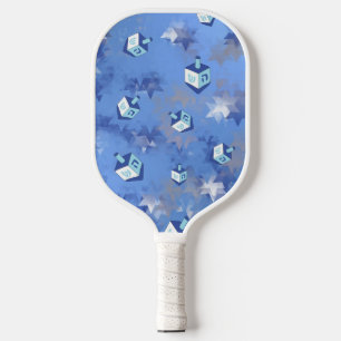Frohe Chanukka Sternschnuppen und Dreidel Pickleball Schläger