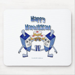 Frohe Chanukka tanzende Dreidels Berliner Mousepad
