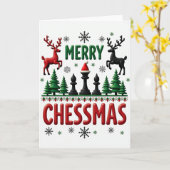 Frohe Chessmas Karte Schachspieler Geschenk (Gelbe Blume)