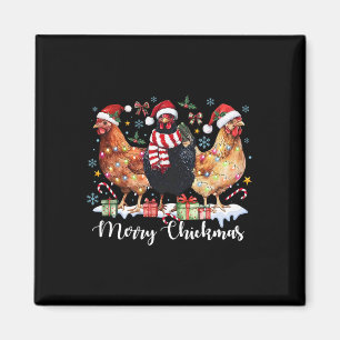 Frohe Chickmas Weihnachten Huhn Kokette Huhn Magnet