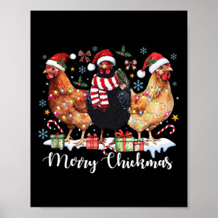 Frohe Chickmas Weihnachten Huhn Kokette Huhn Poster