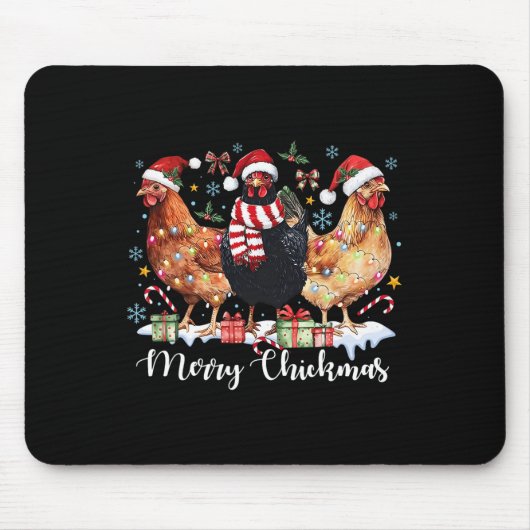 Frohe Chickmas Weihnachtsgebäck Coquette Hühnchen Mousepad (Vorne)