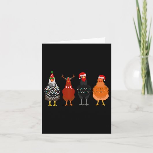 Frohe Chickmas WeihnachtsLICHT Weihnachtsmannmütze Karte (Vorderseite)