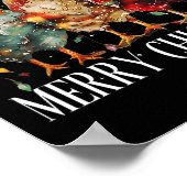 Frohe Chickmas WeihnachtsLICHT Weihnachtsmannmütze Poster (Ecke)