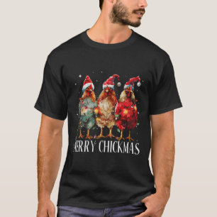 Frohe Chickmas WeihnachtsLICHT Weihnachtsmannmütze T-Shirt