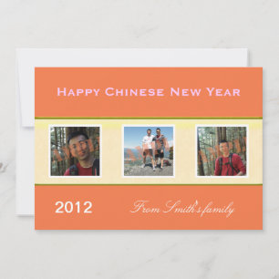 Frohe chinesische Neujahrsgrüße Familienfoto-Grußk Feiertagskarte